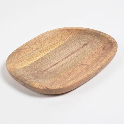 Hand Cut Natural Wood Serving Platter