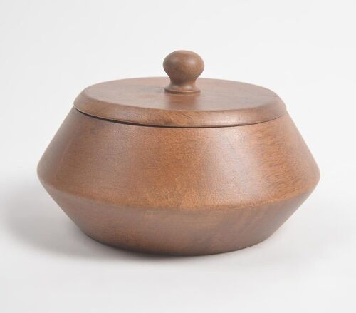 Classic Wooden Serving Bowl with Lid (Small)
