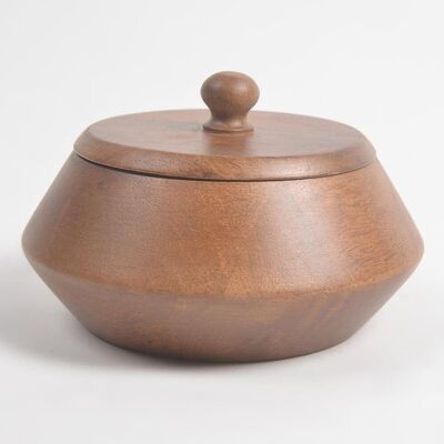 Classic Wooden Serving Bowl with Lid (Small)