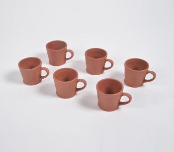 Grandes tasses à café en poterie en terre cuite (Ensemble de 6) 1