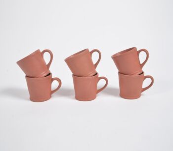 Grandes tasses à café en poterie en terre cuite (Ensemble de 6) 3