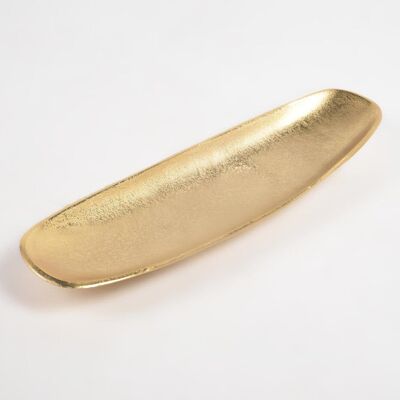 Lacquered narrow Gold-toned Aluminium Snack Plate