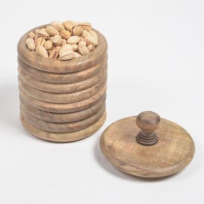 Stacker Design Wooden Jar With Lid