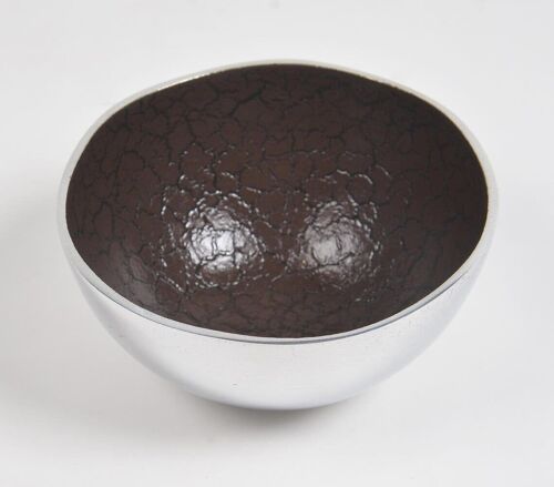 Textured Aluminium Brown Serving Bowl