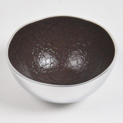 Textured Aluminium Brown Serving Bowl