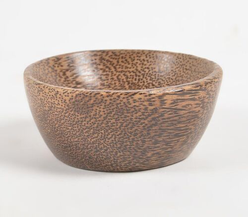 Natural Textured & Turned Palm Wood Serving Bowl