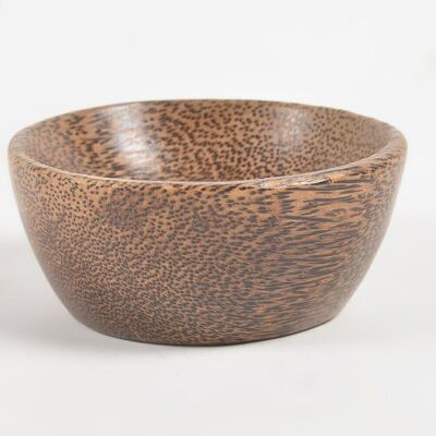 Natural Textured & Turned Palm Wood Serving Bowl