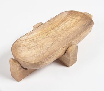 Dessous de plat classique en forme de baignoire en bois fait à la main 1