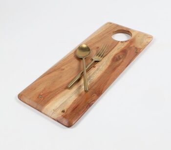 Planche à découper rectangulaire classique en bois brut 1