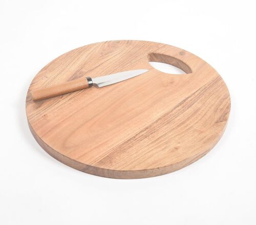 Sleek Round Natural Wooden Cutting Board