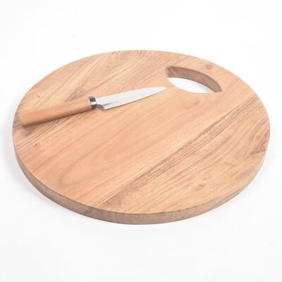 Sleek Round Natural Wooden Cutting Board