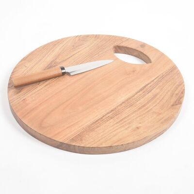 Sleek Round Natural Wooden Cutting Board