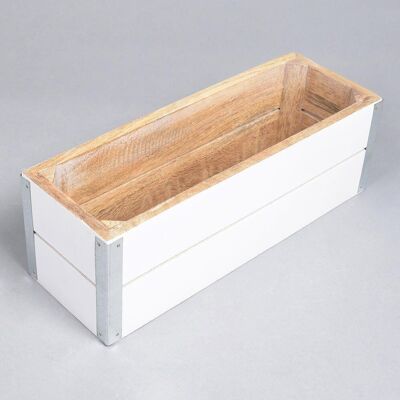 Farmhouse White Raw Mango Wood Storage Box