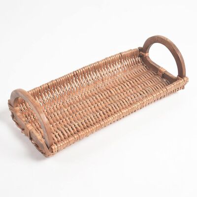 Earthy Statement Handwoven Wicker Serving Tray