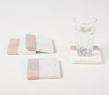Sous-verres Colorblock en marbre coupés à la main (ensemble de 4) 1