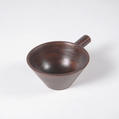 Turned Wooden Condiment Bowl with Handle
