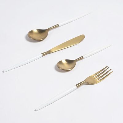Ivory Enamelled Stainless Steel Cutlery Set