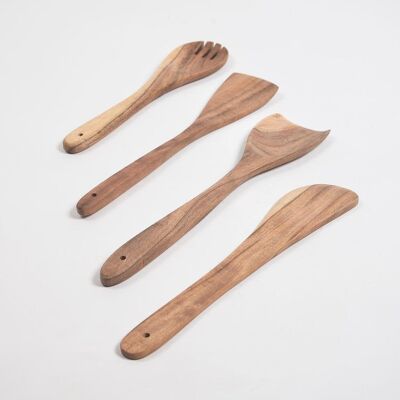 Assorted Acacia Wood Cooking Spoons (set of 4)