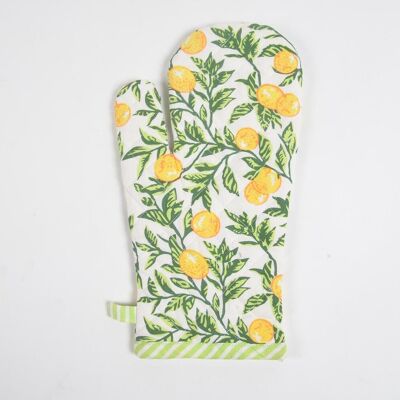 Hand Block Printed Tropical Citrus Oven Mitten