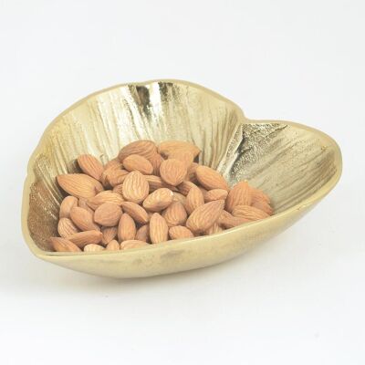 Gold-toned Textured Aluminium Heart Bowl