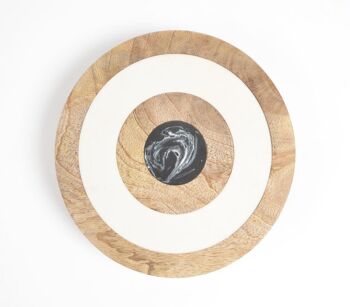 Support à gâteau en bois peint à cercle concentrique monochromatique 2