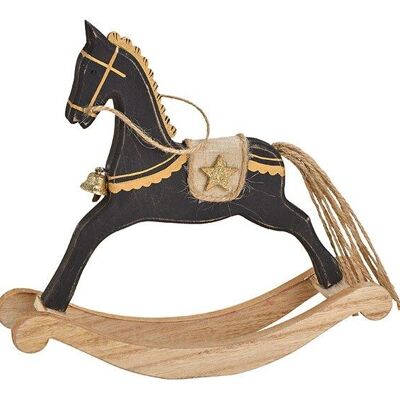 Cavallo a dondolo in legno nero (L/A/P) 21x20x5cm