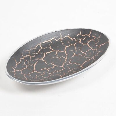Oval Black Textured Egg Plate