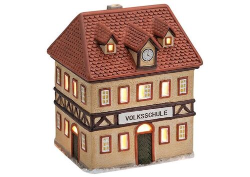 Windlichthaus Volksschule aus Porzellan