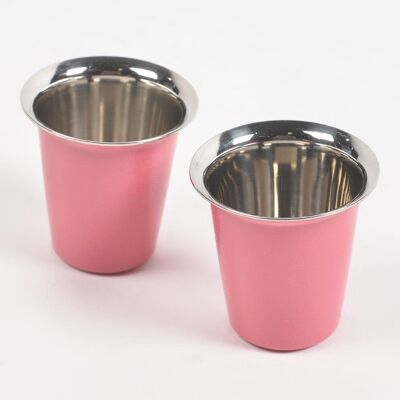 Matte Pink Stainless Steel Glasses (Set of 2)