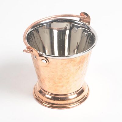 Hand Beaten Bucket Design Copper Serving Bowl - 300 ml