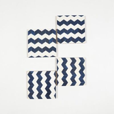 Indigo Chevron Coasters (set of 4)