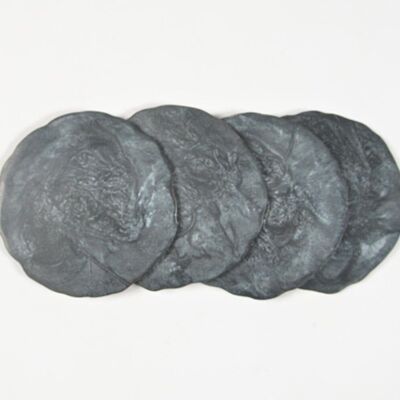 Sparkly Charcoal Resin Coasters (set of 4)