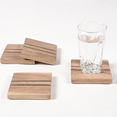 Hand Cut Wooden Coasters (set of 4)