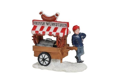 Miniatur Weihnachtsfiguren Würstchenstand aus Poly (B/H/T) 7x7x3 cm