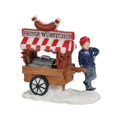 Miniatur Weihnachtsfiguren Würstchenstand aus Poly (B/H/T) 7x7x3 cm