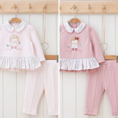 A Pack of Five Sizes Lightweight 100% Cotton Baby Girl  Crocheted Tracksuit 3-24M