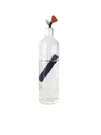 Carafe à eau en verre sculpté 1L + charbon binchotan bio saint-valentin 4