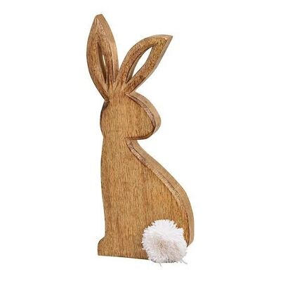 Brown wooden rabbit stand (W / H / D) 10x25x2cm