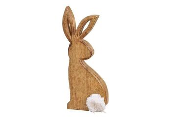 Support à lapin en bois marron (L / H / P) 10x25x2cm