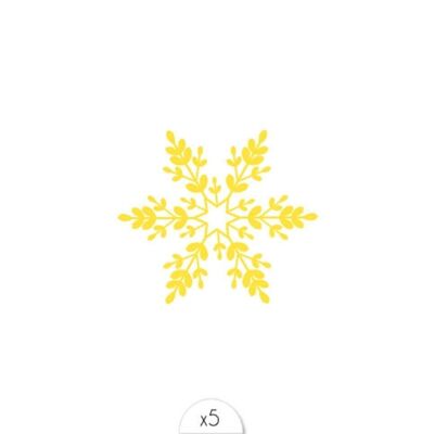 Temporary tattoo: Golden snowflake x5