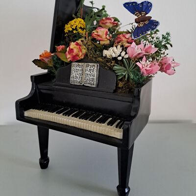 handmade piano with floral decoration