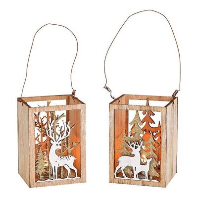 Wind light winter forest decor made of wood