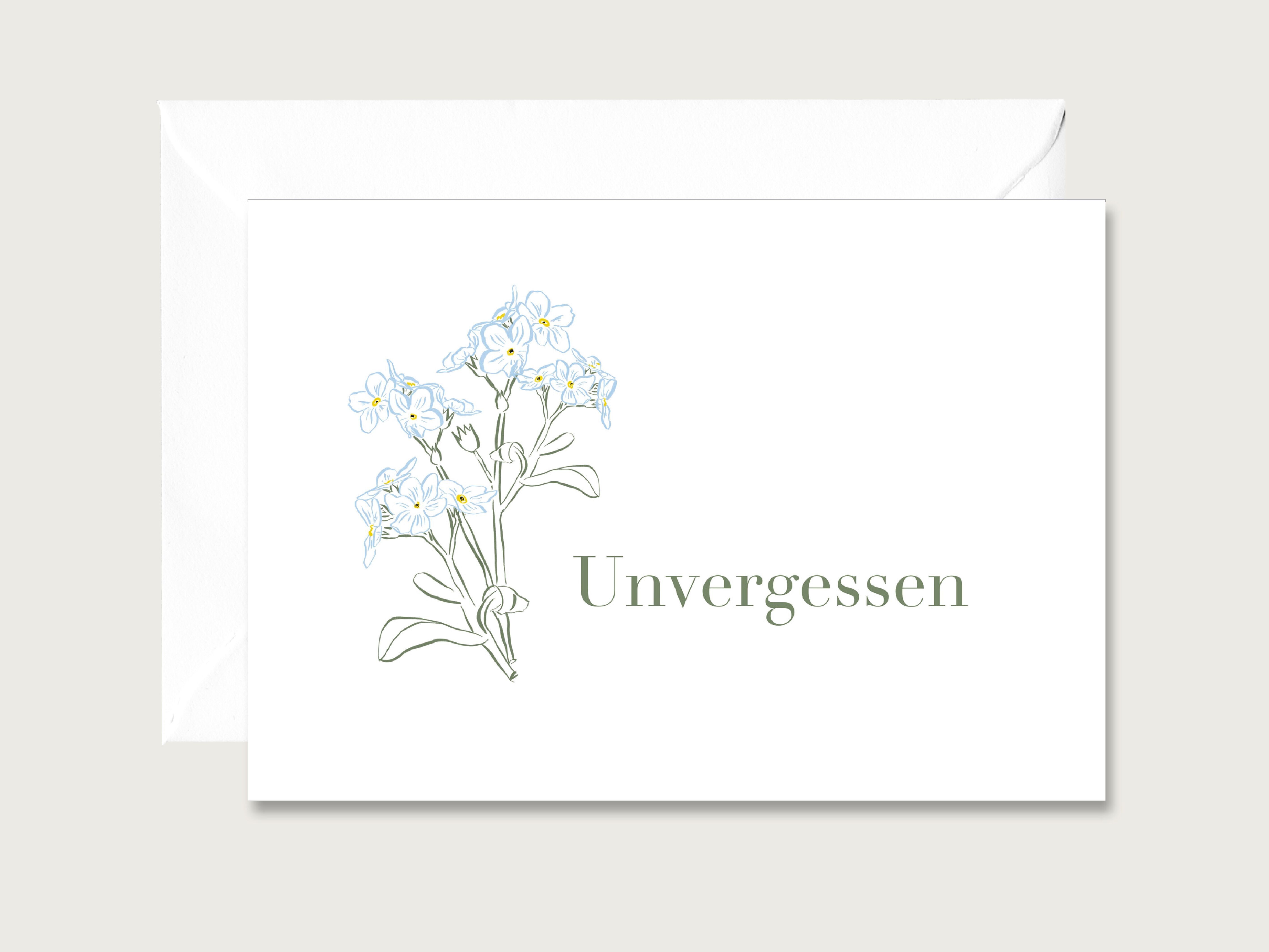 Mourning card "Unforgotten" - folding card | Greeting card | Lettering | Mourning | Funeral | Condolences | Sympathy card || HEART & PAPER