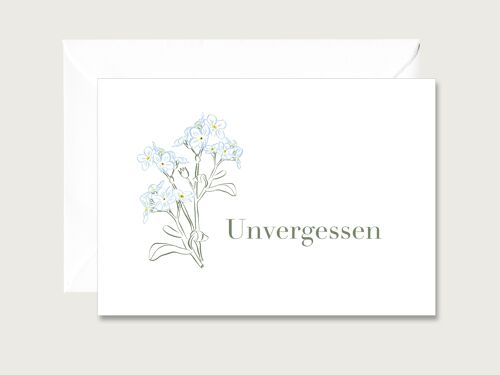 Trauerkarte "Unvergessen" - Klappkarte | Grußkarte | Lettering | Trauer | Beerdigung | Beileid | Beileidskarte || HERZ & PAPIER