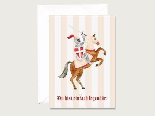 Geburtstagskarte "Du bist legendär" Ritter - Grußkarte | Klappkarten zum Geburtstag oder einfach so | Kinder | Freunde | Illustration || HERZ & PAPIER