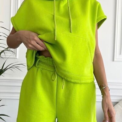 GREEN Sweatshirt and Shorts Set - VIAMO