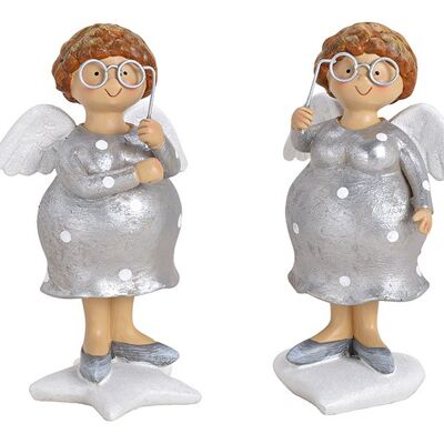 Angel with glasses made of poly silver 2-fold