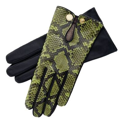 Audrey Python Neon Leather Gloves