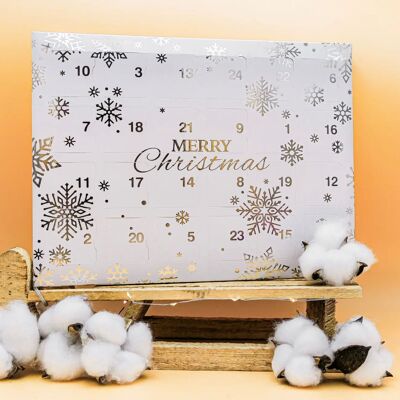 Calendario dell'avvento con profumati fondenti natalizi artigianali