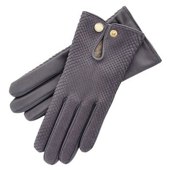 Gants En Cuir Gris Python Audrey 1